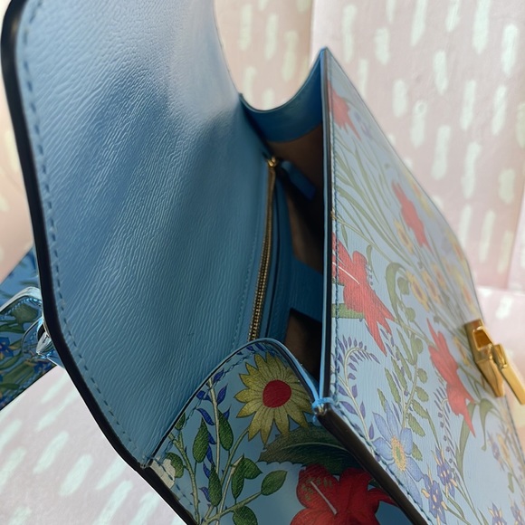 GUCCI SYLVIE RARE FLORA CALFSKIN LEATHER SHOULDER BAG EUC - Picture 13 of 15